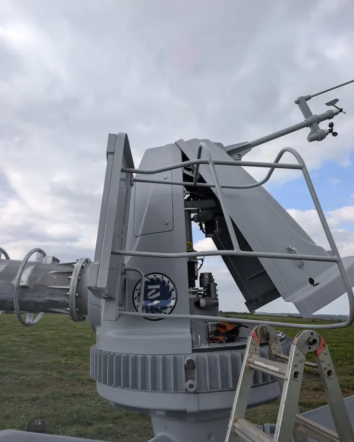The KW30 nacelle and service platform at the top of the tower